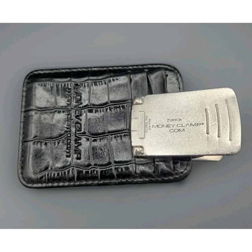 Zurich Silver MoneyClamp and Leather Wallet with RFID blocking technology